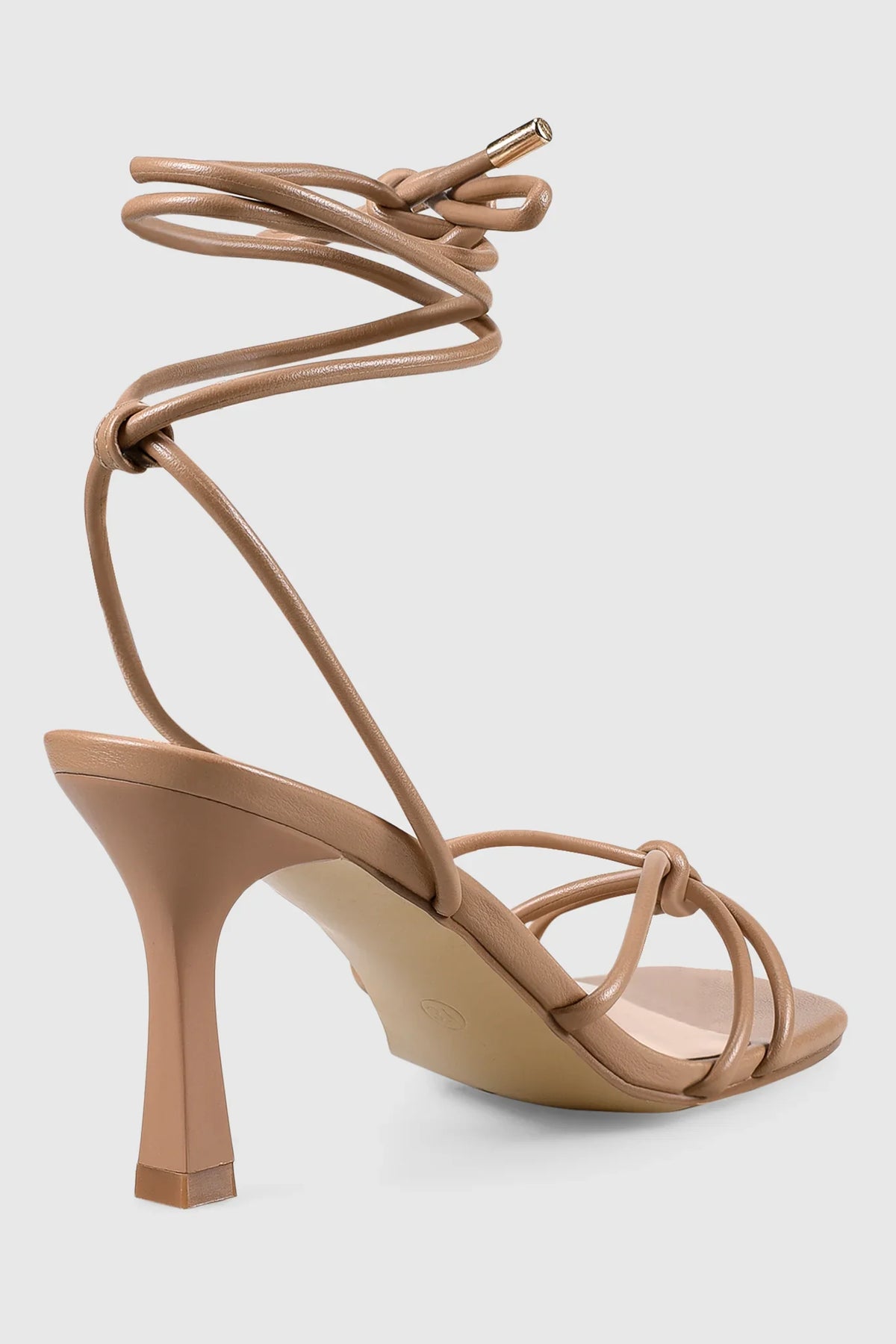 VERALi Peachy Stiletto Sandals Dark Camel Smooth