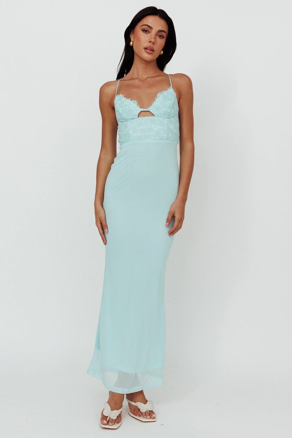 Modern Love Lace Bodice Maxi Dress Mint