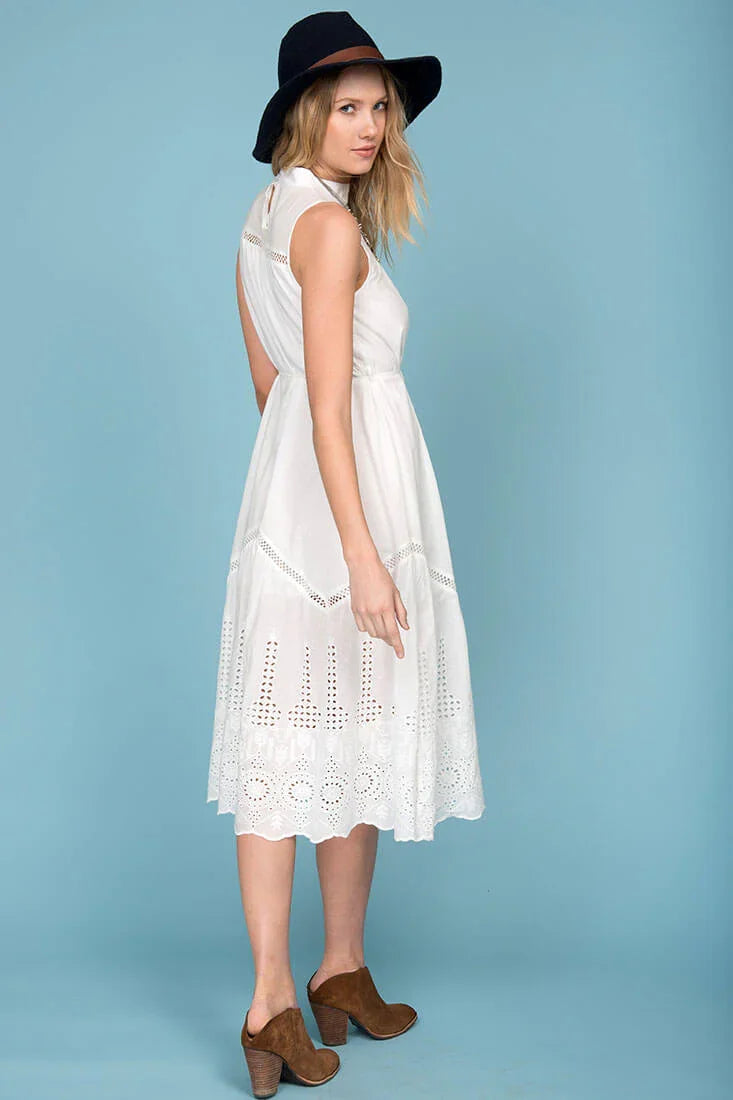 Bentley Chic Summer Midi Dress White
