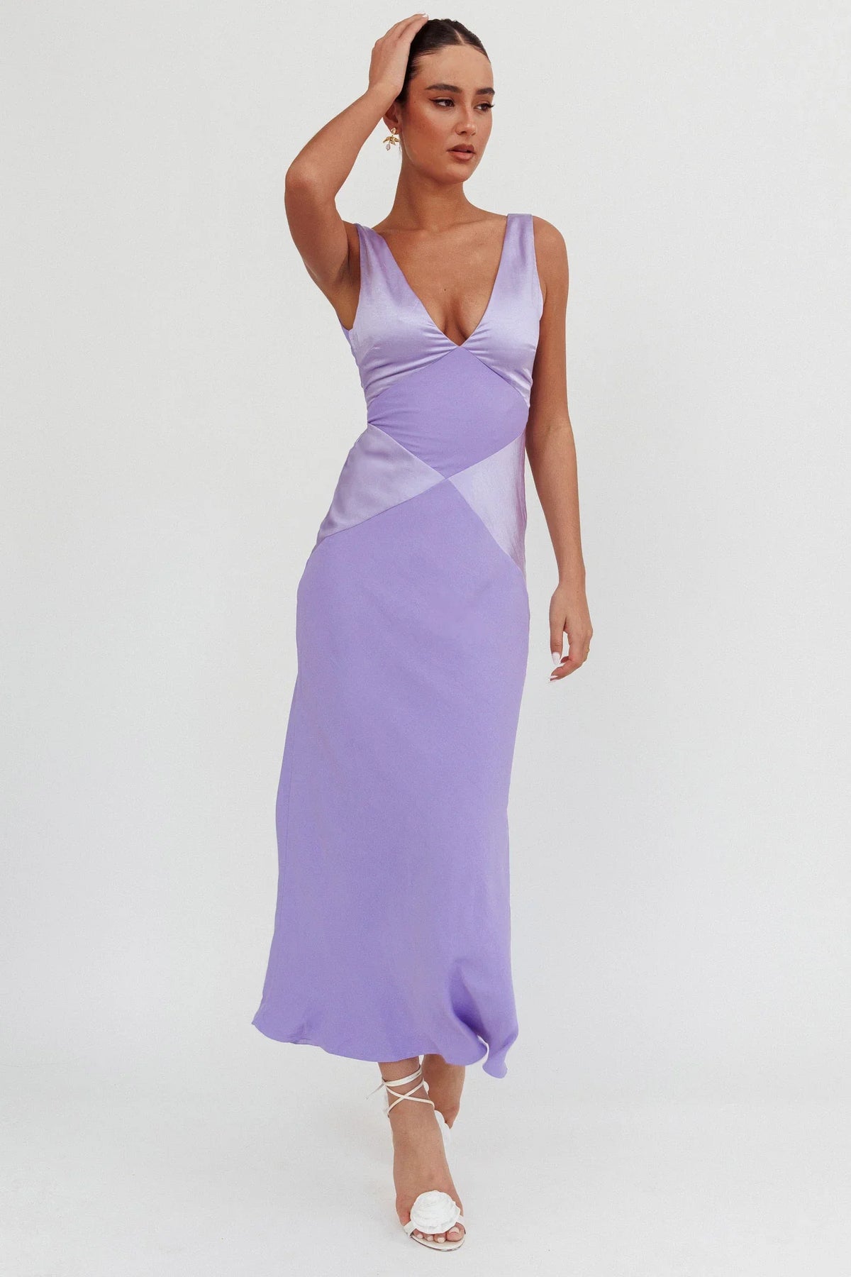 Soul Fire V-Neck Maxi Dress Lilac