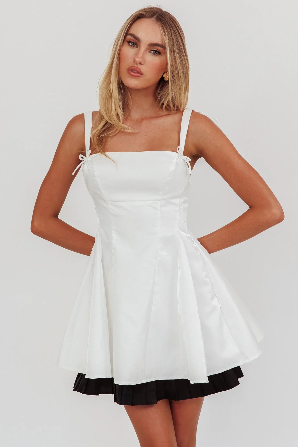 Night Rider Fit And Flare Mini Dress White