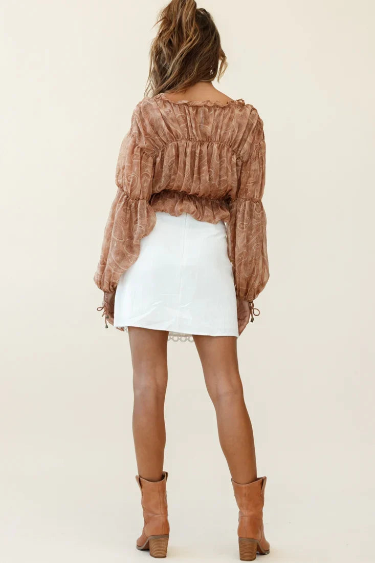 Dinah Crochet Overlay Skirt White
