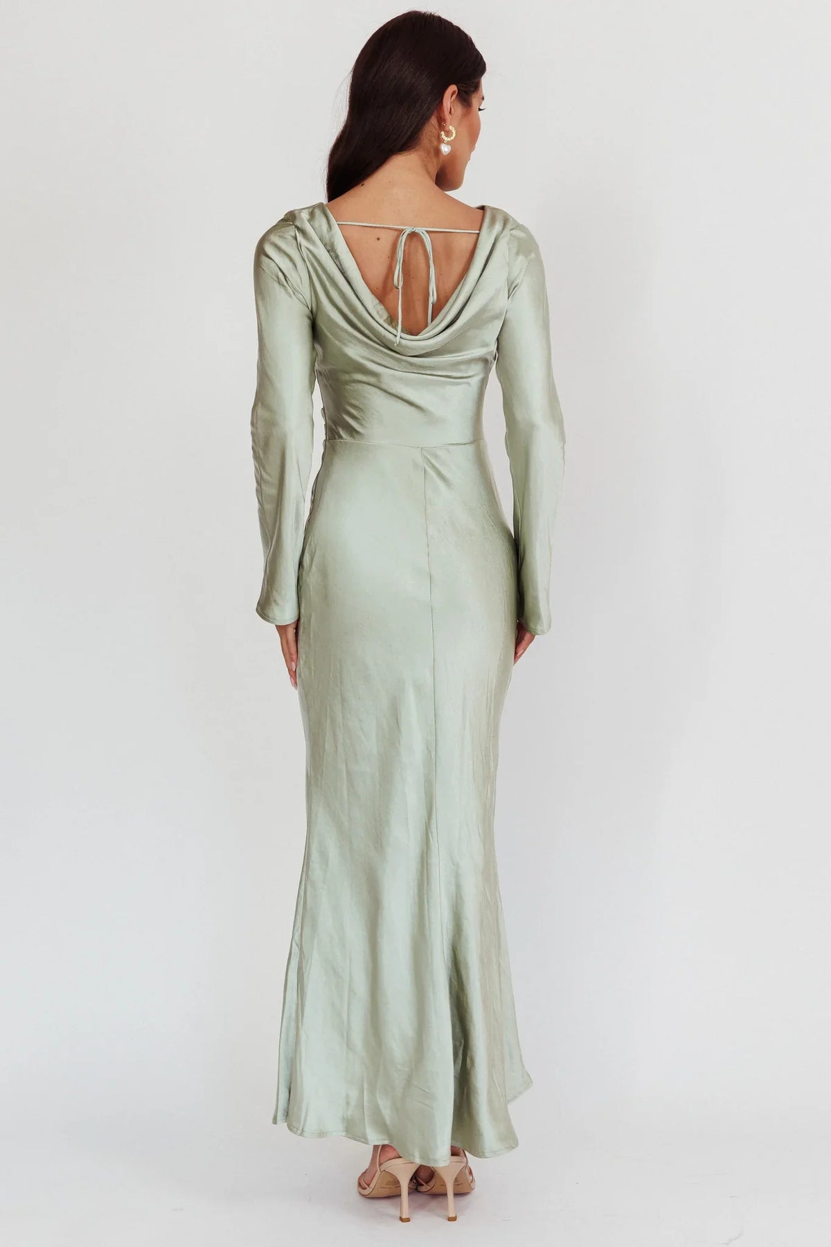 Loveland Cowl Back Midi Dress Sage