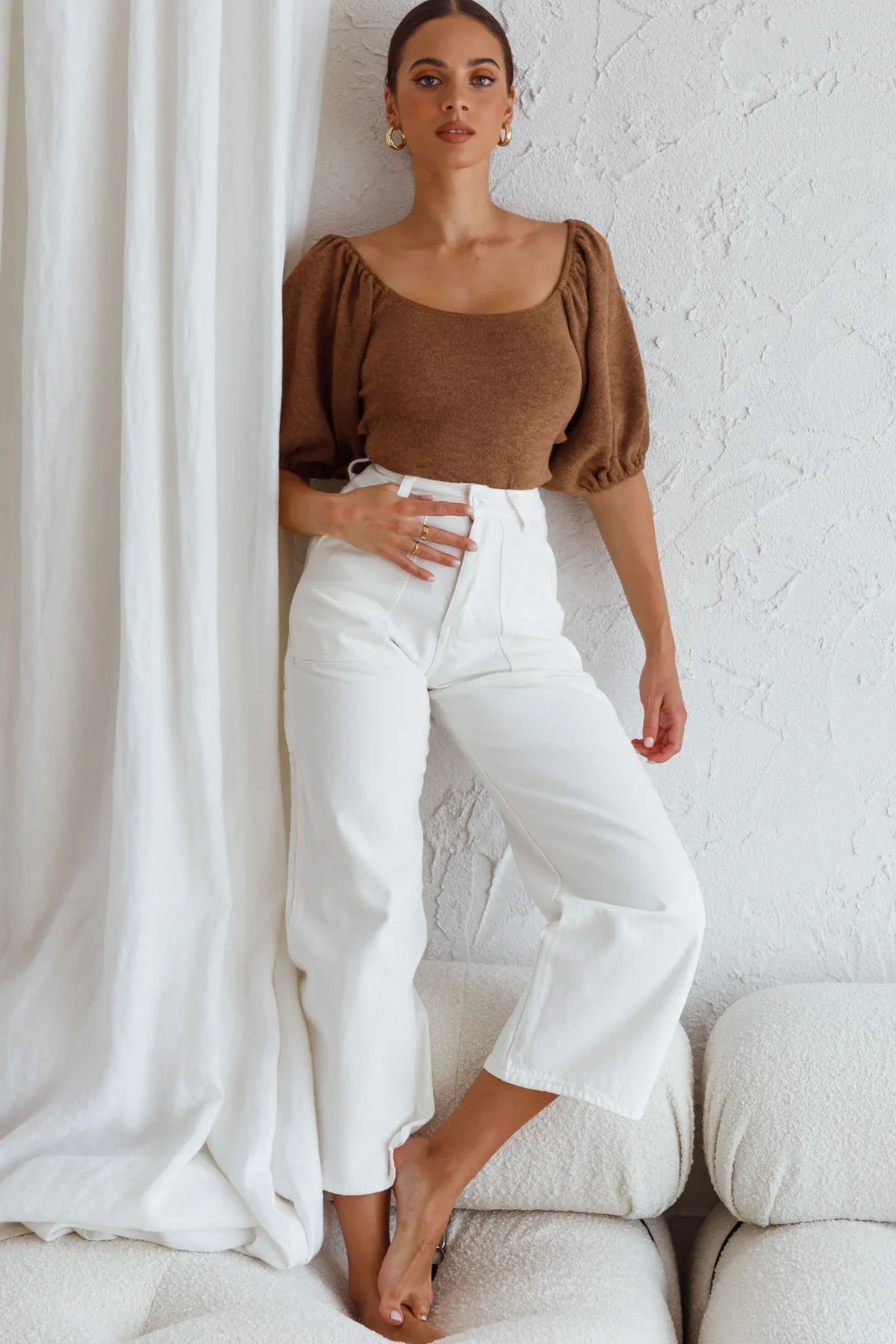 Maddi Tied Back Bodysuit Mocha