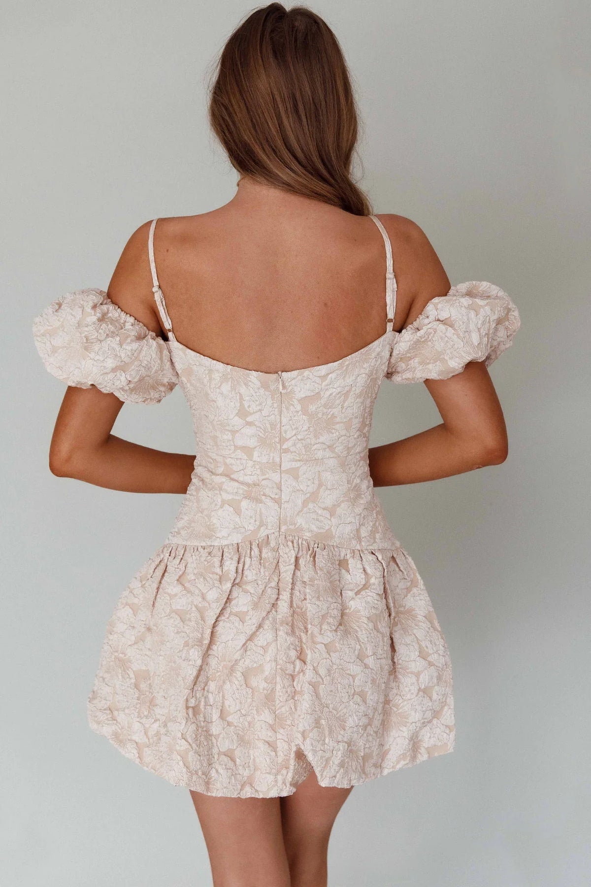 Mon Bebe Drop Waist Mini Dress Sand