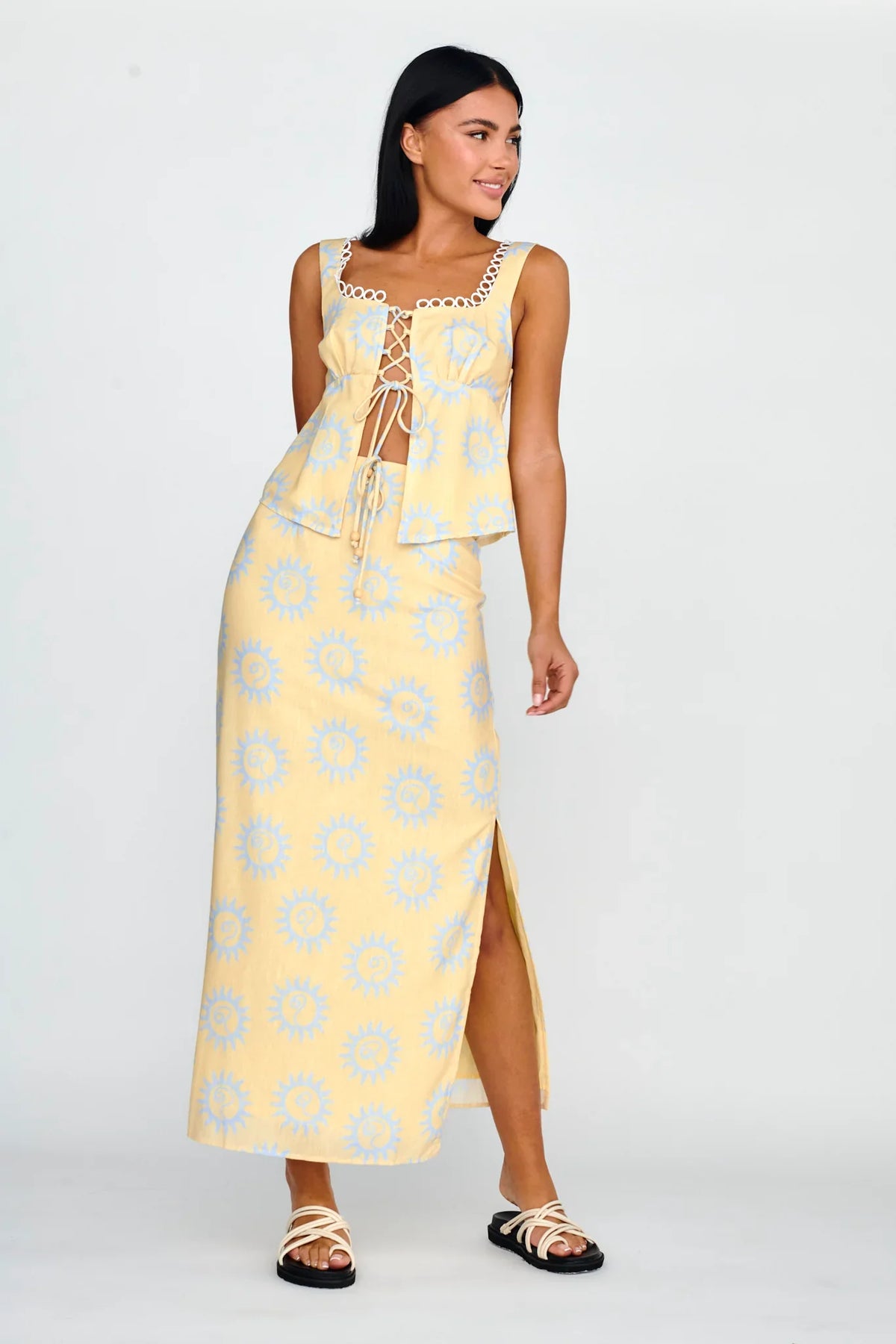 Sun Days Midi Skirt Sun Lemon
