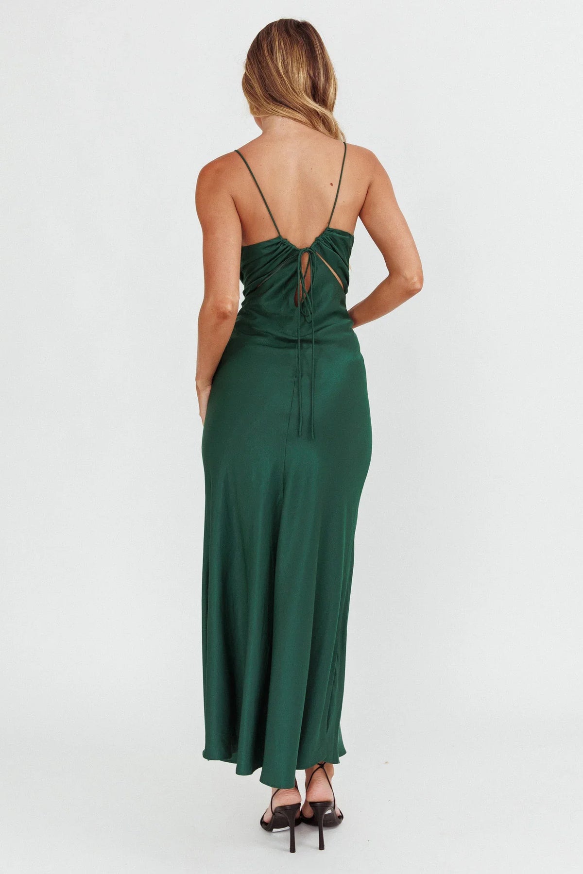 Casa Nova Cut-Out String Dress Emerald