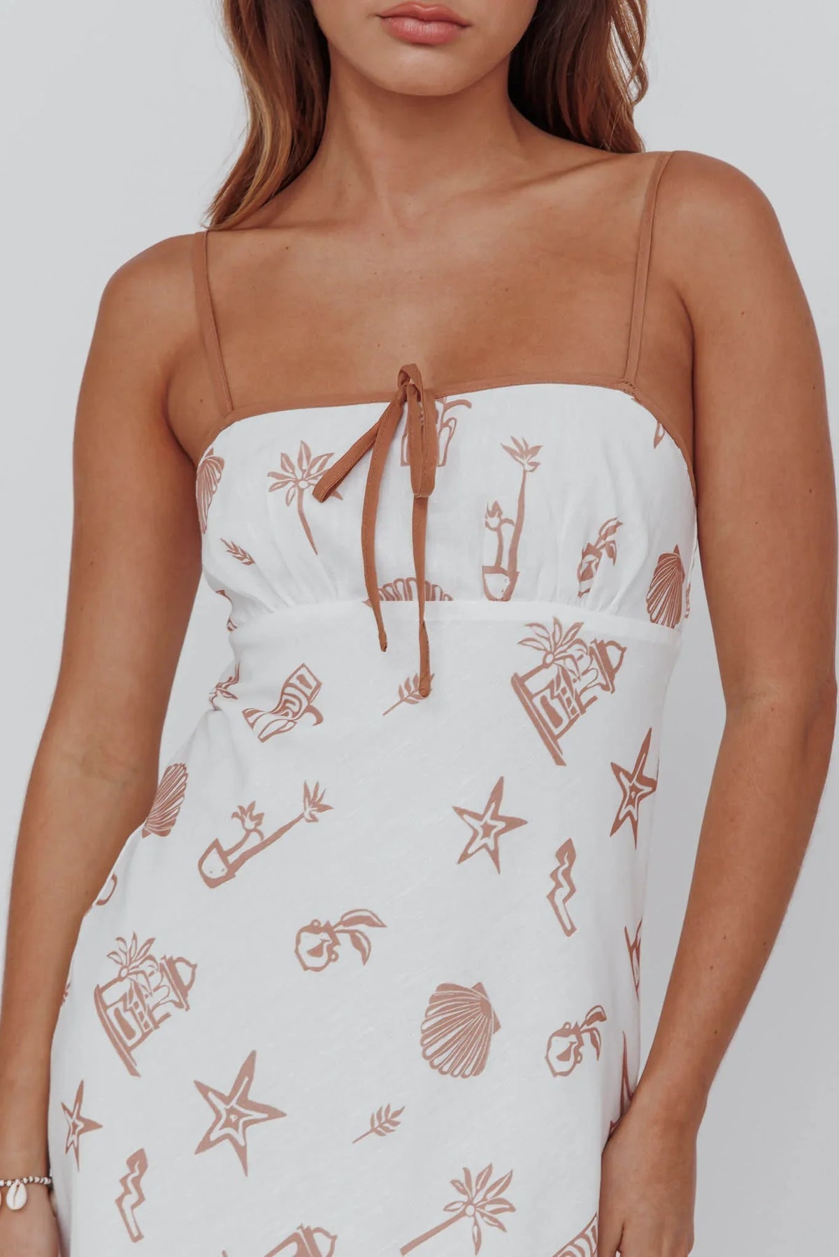 Roll With It Square Neckline Maxi Dress Beige