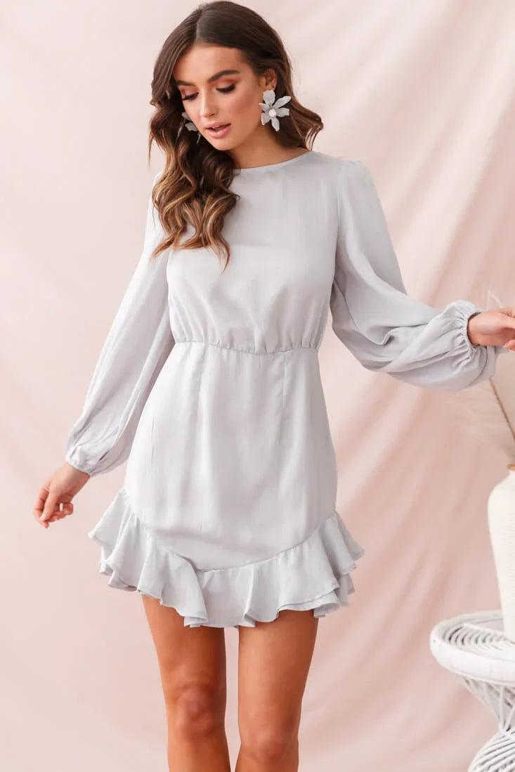 Sydney Double Bow Back Dress Silver