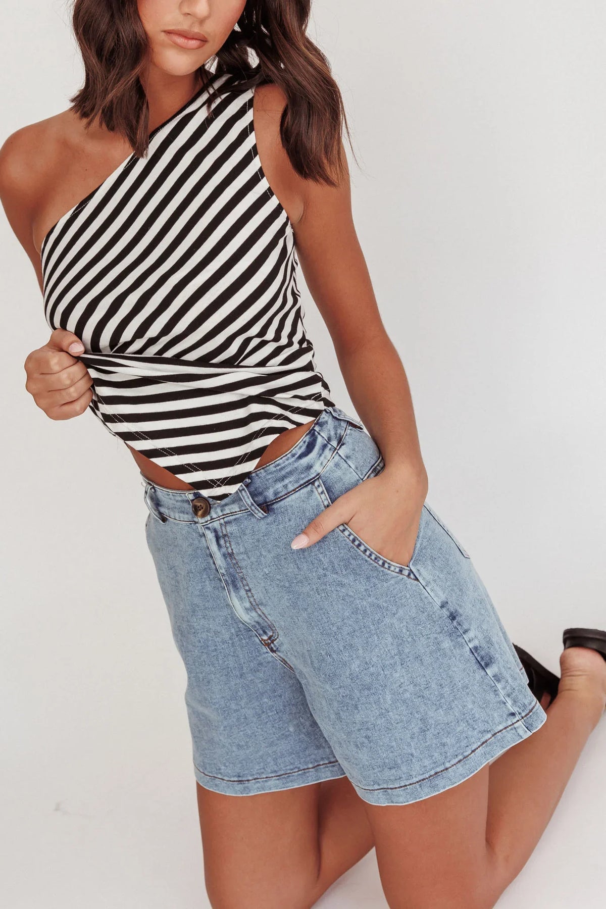 Ottawa Zipper Shorts Denim Blue