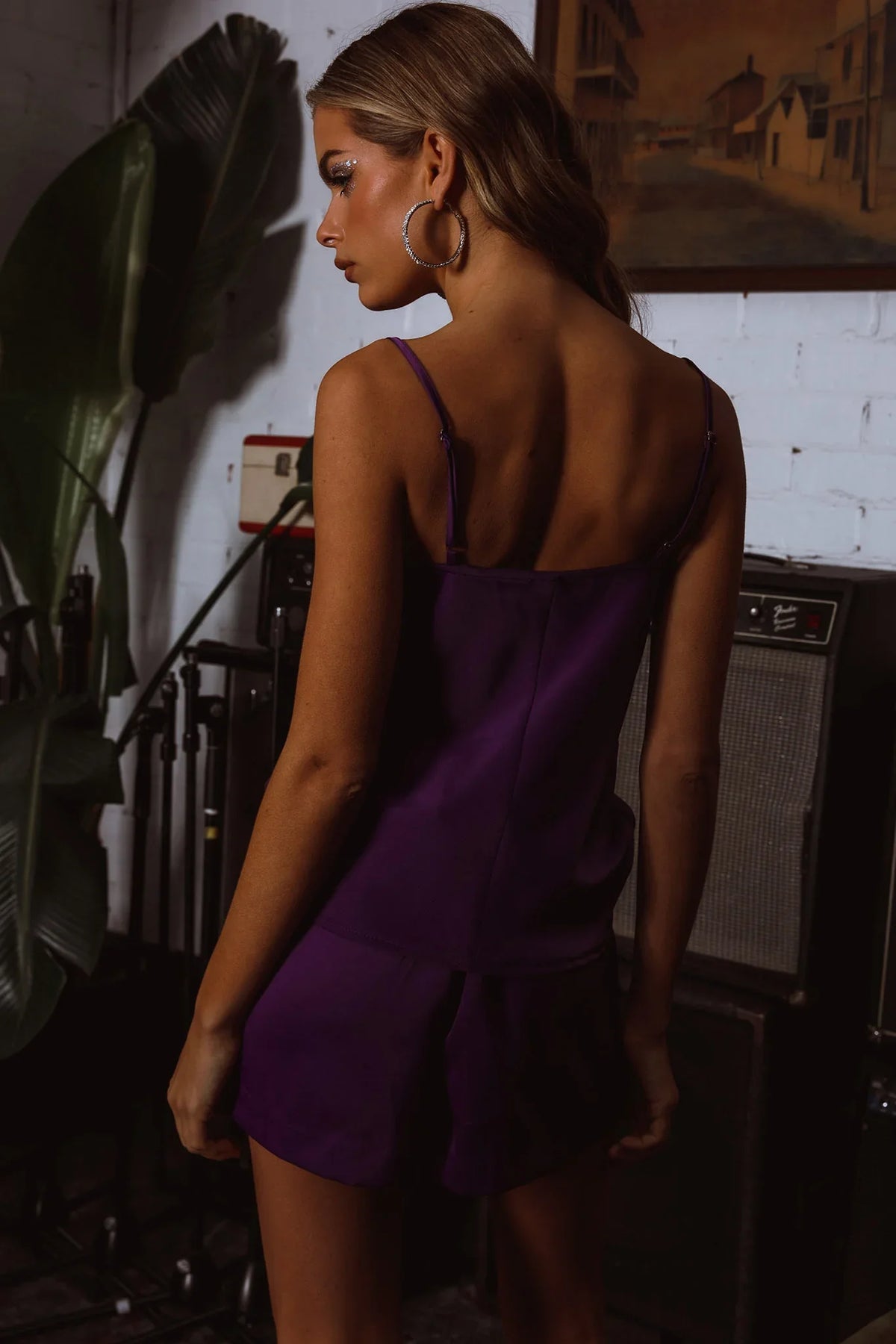 Taylah Cowl Neck Cami Top Purple