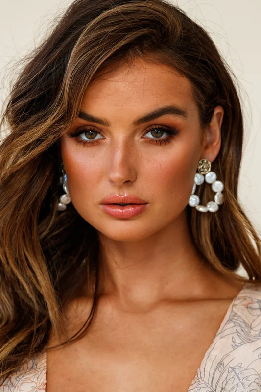 Cleo Circular Pearl Earrings