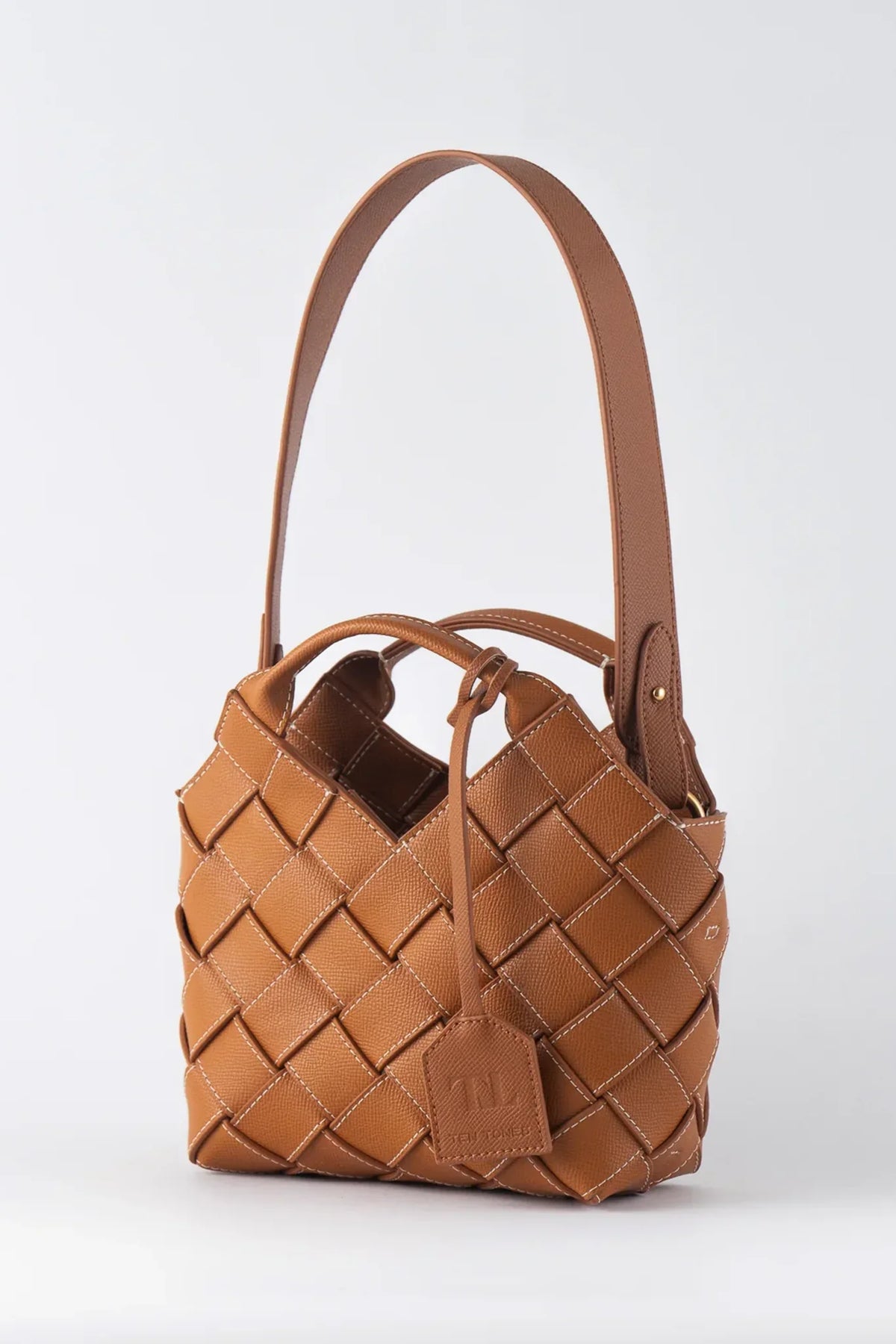 TEN TONES Clementine Woven Mini Tote Orange
