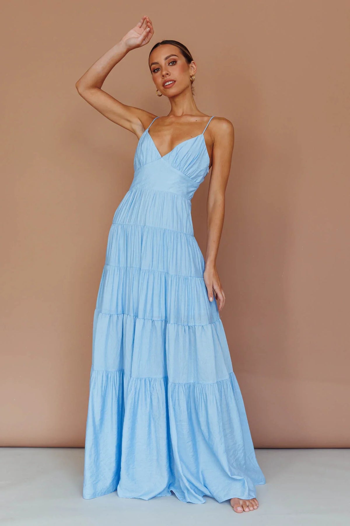 Main Attraction Cami Strap Maxi Dress Blue