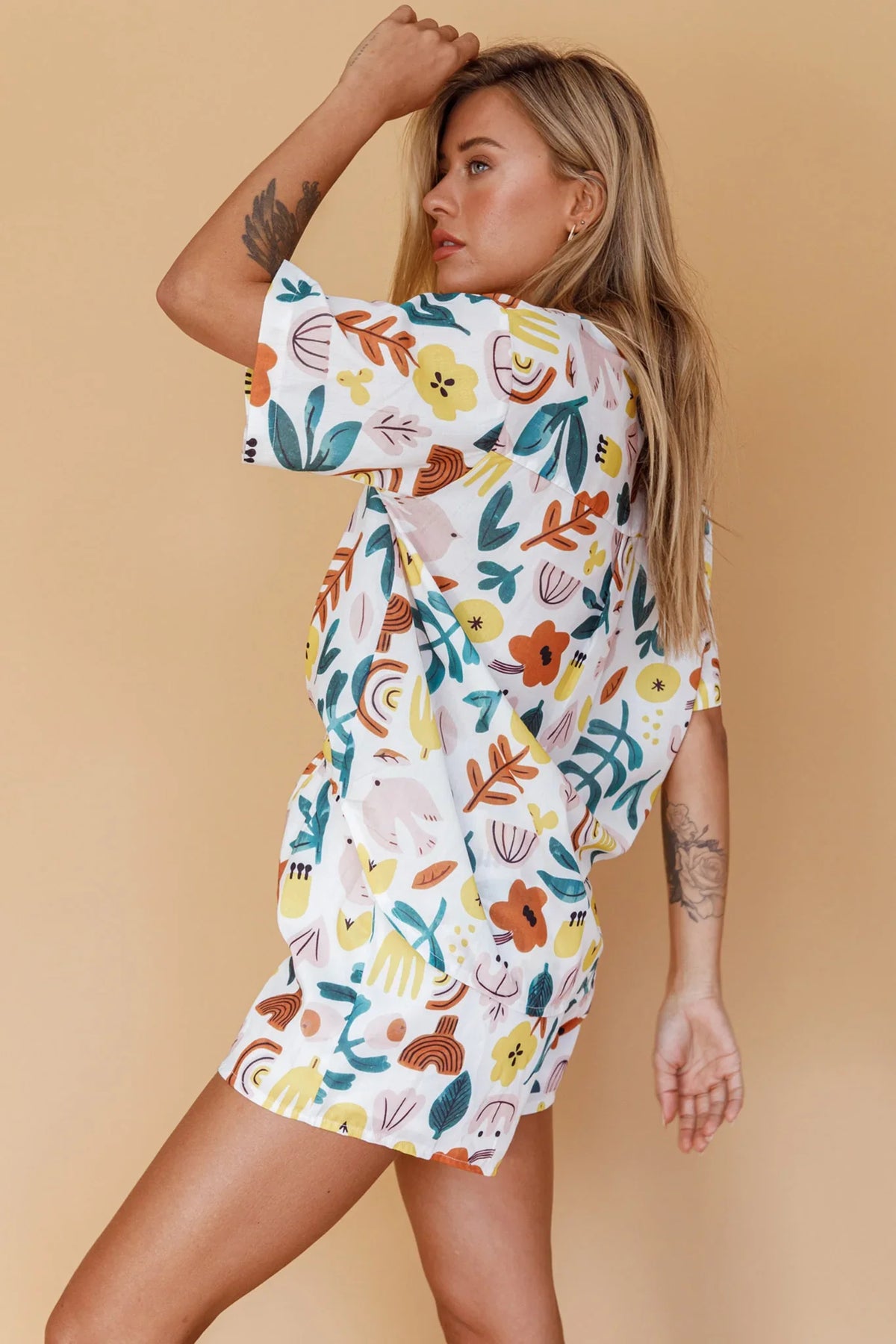 Just A Hunch Button Shirt Printed White