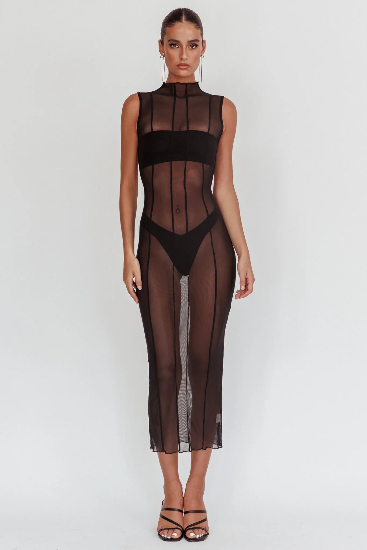 Ciera Sheer Maxi Dress Black