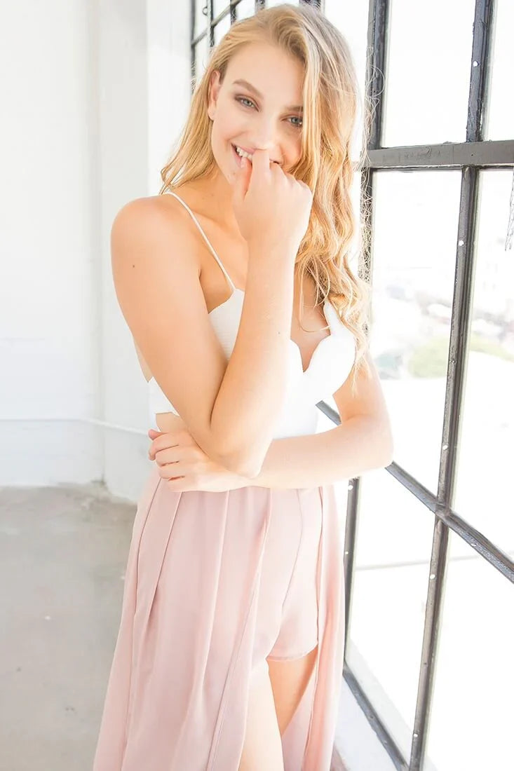 Trista cutout Maxi Romper White