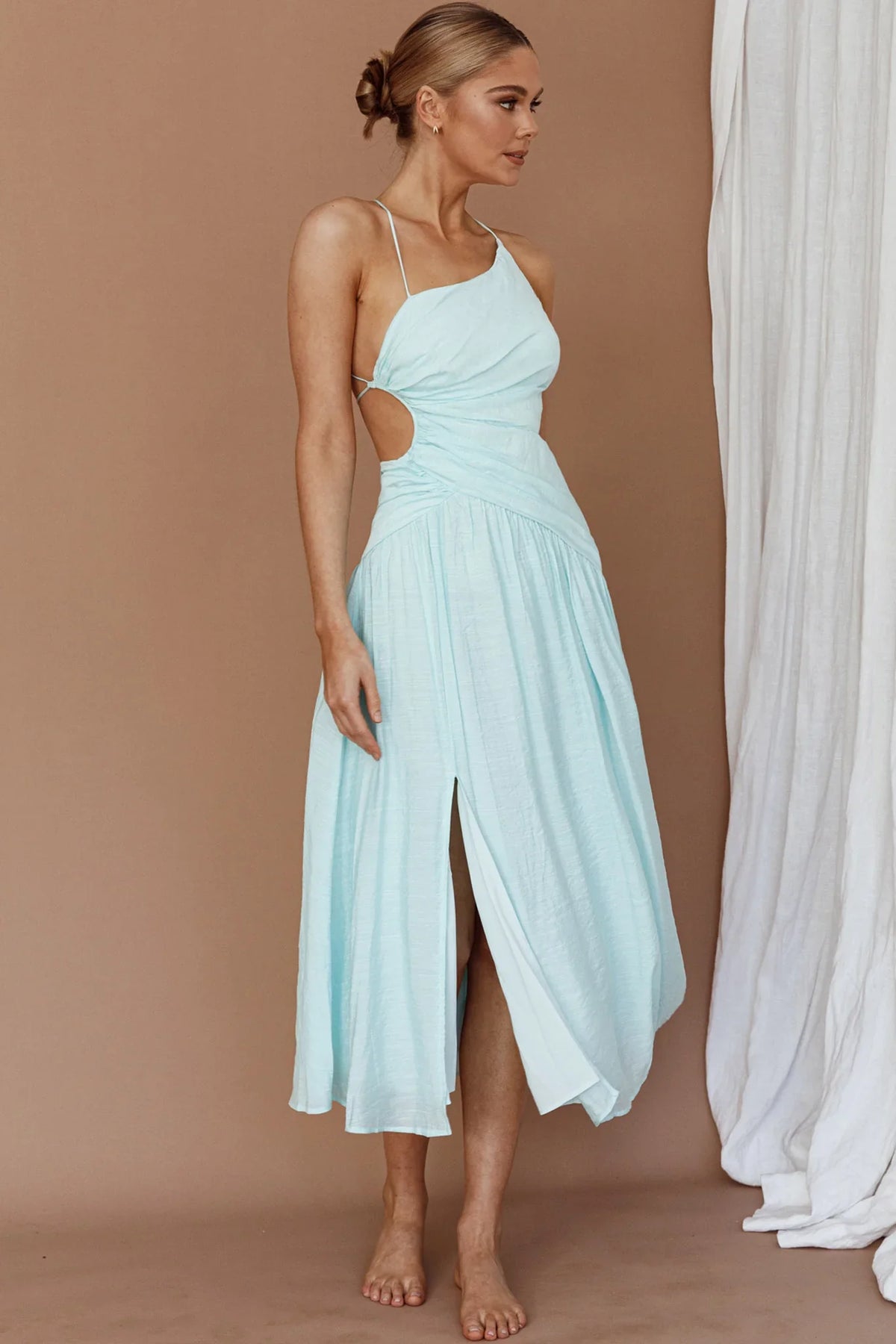 Destination Open Back Midi Dress Mint