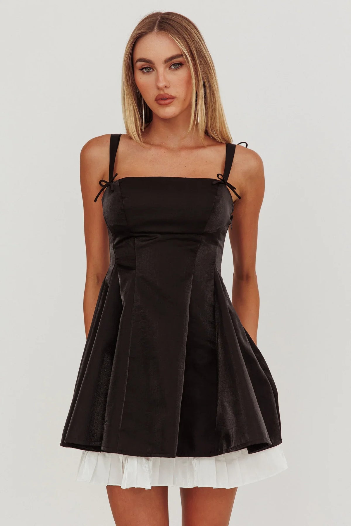 Night Rider Fit And Flare Mini Dress Black