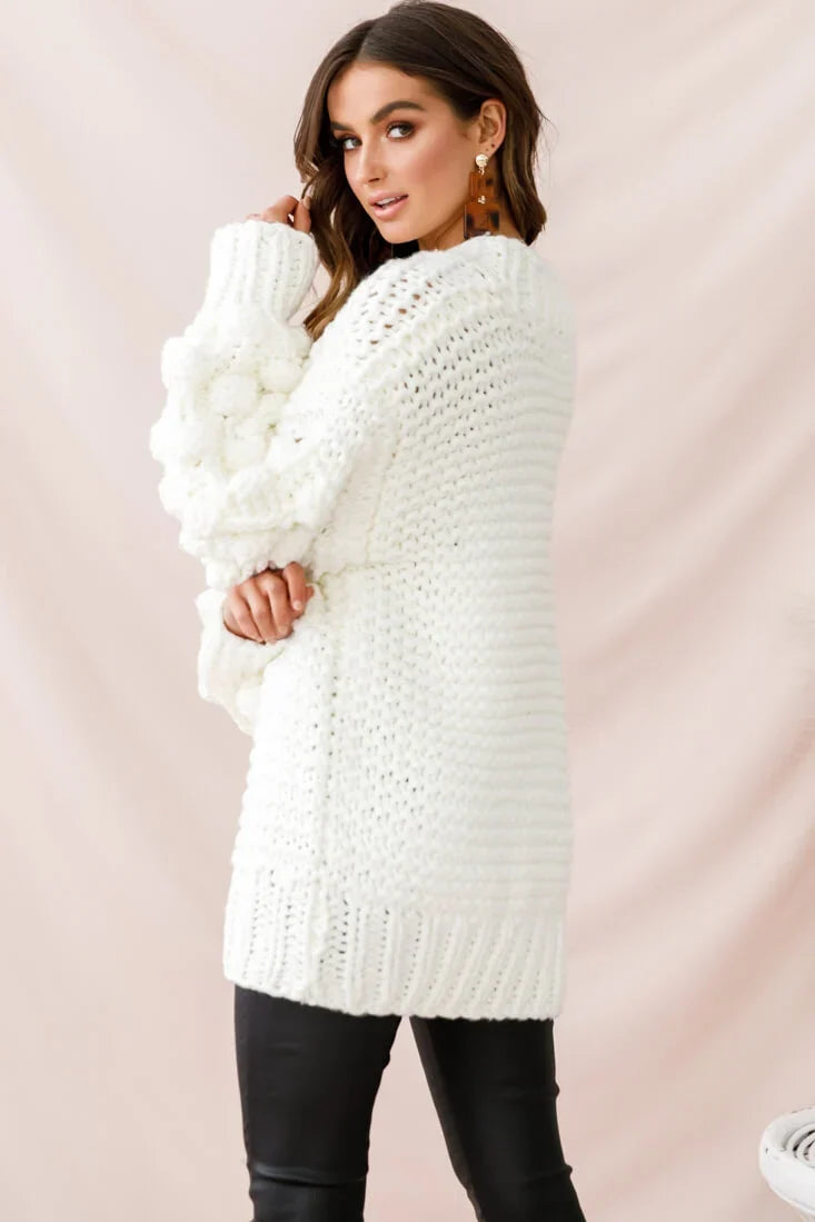 Moscow Chunky Knit Oversized Sweater White