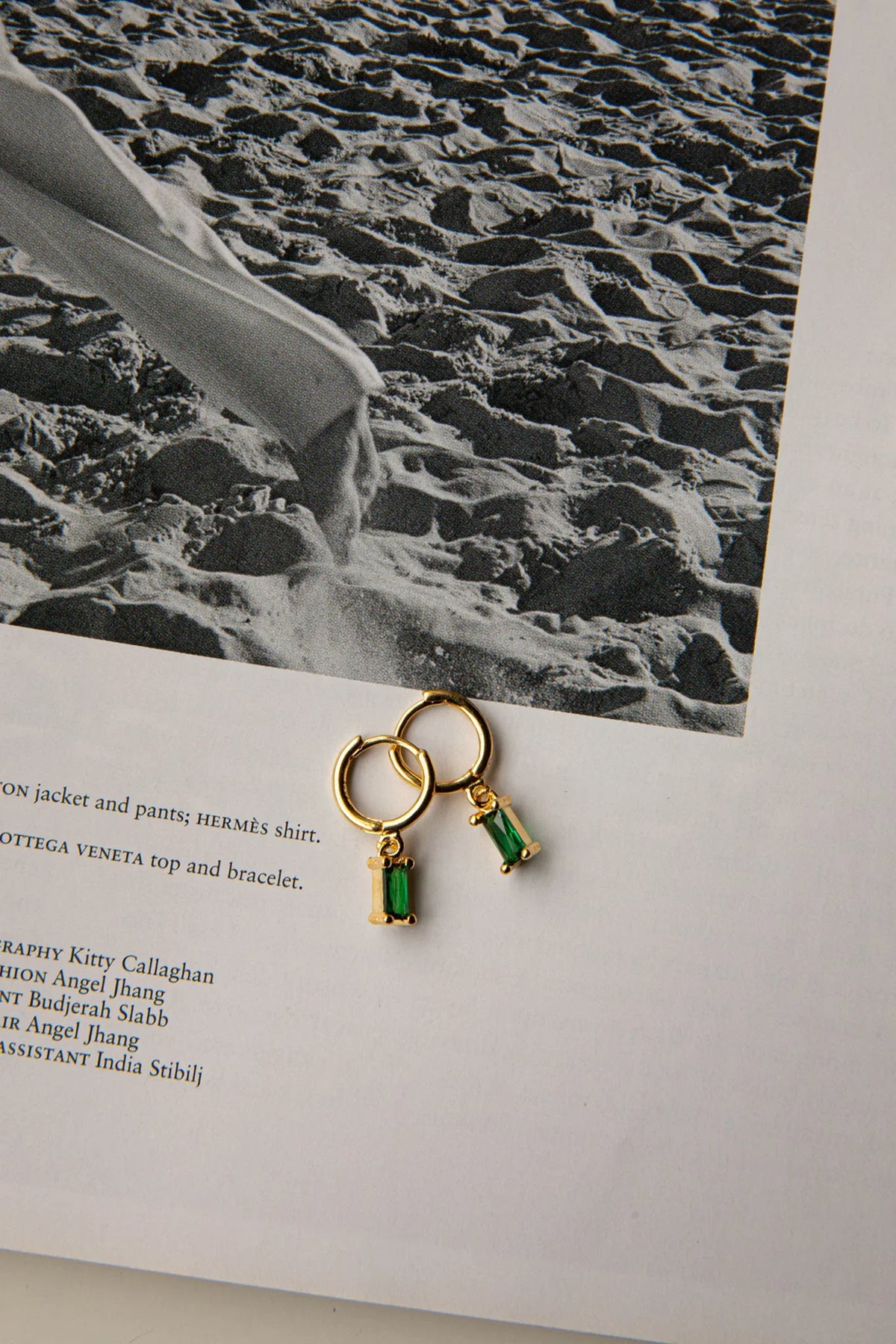 April Diamante Drop Hoop Earrings Teal