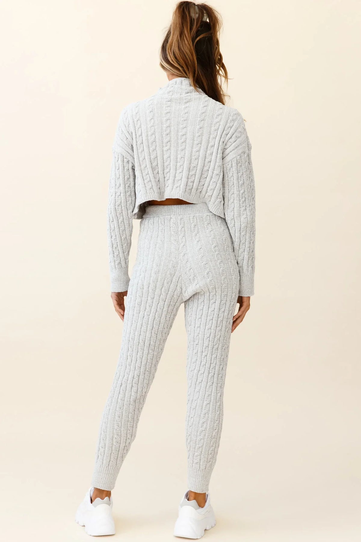 Breckenridge Long Cable Knit Pants Grey