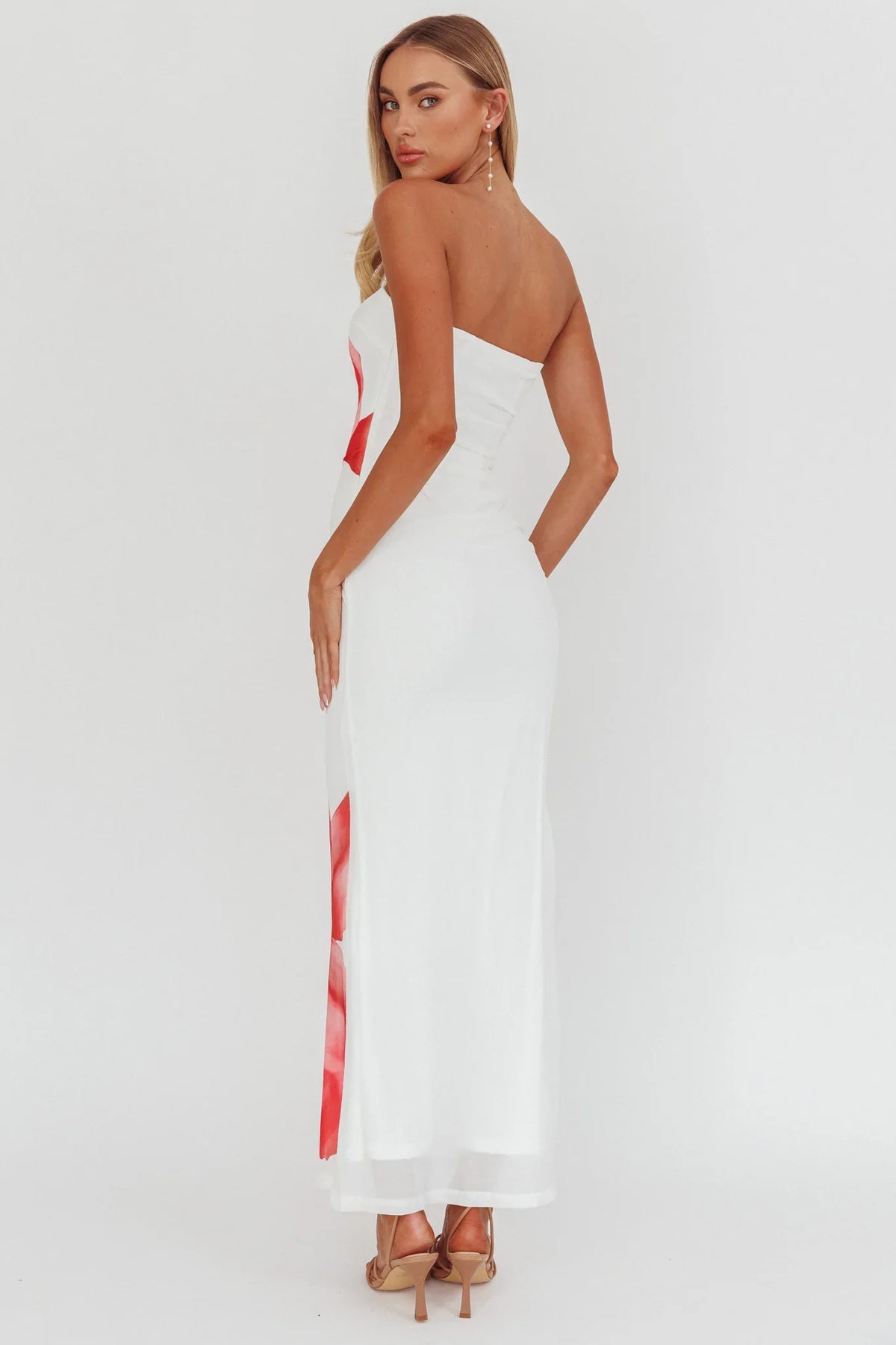 Truth Be Told Strapless Maxi Dress White