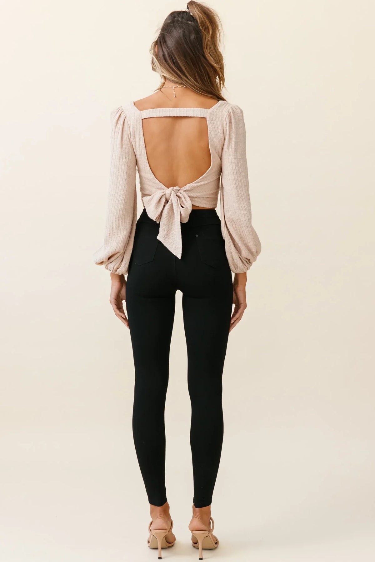Charleston High-Waisted Ripped Detail Skinny Leg Pants Black