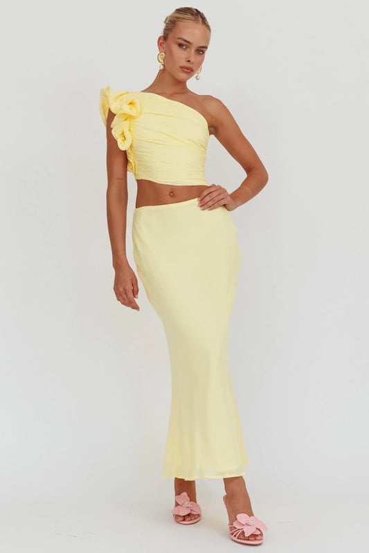 Deanna Maxi Skirt Lemon
