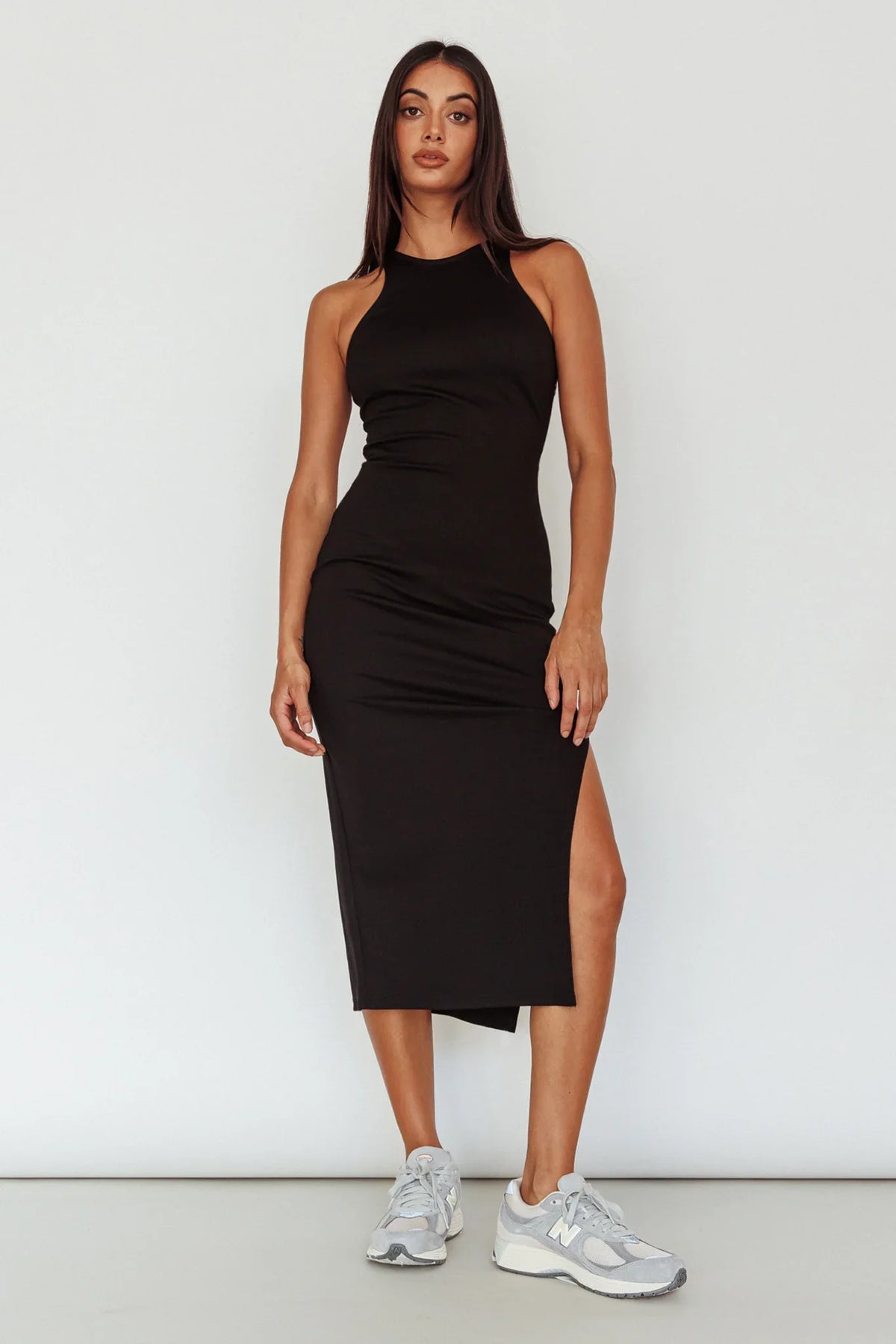 Voyage Racerback Midi Dress Black
