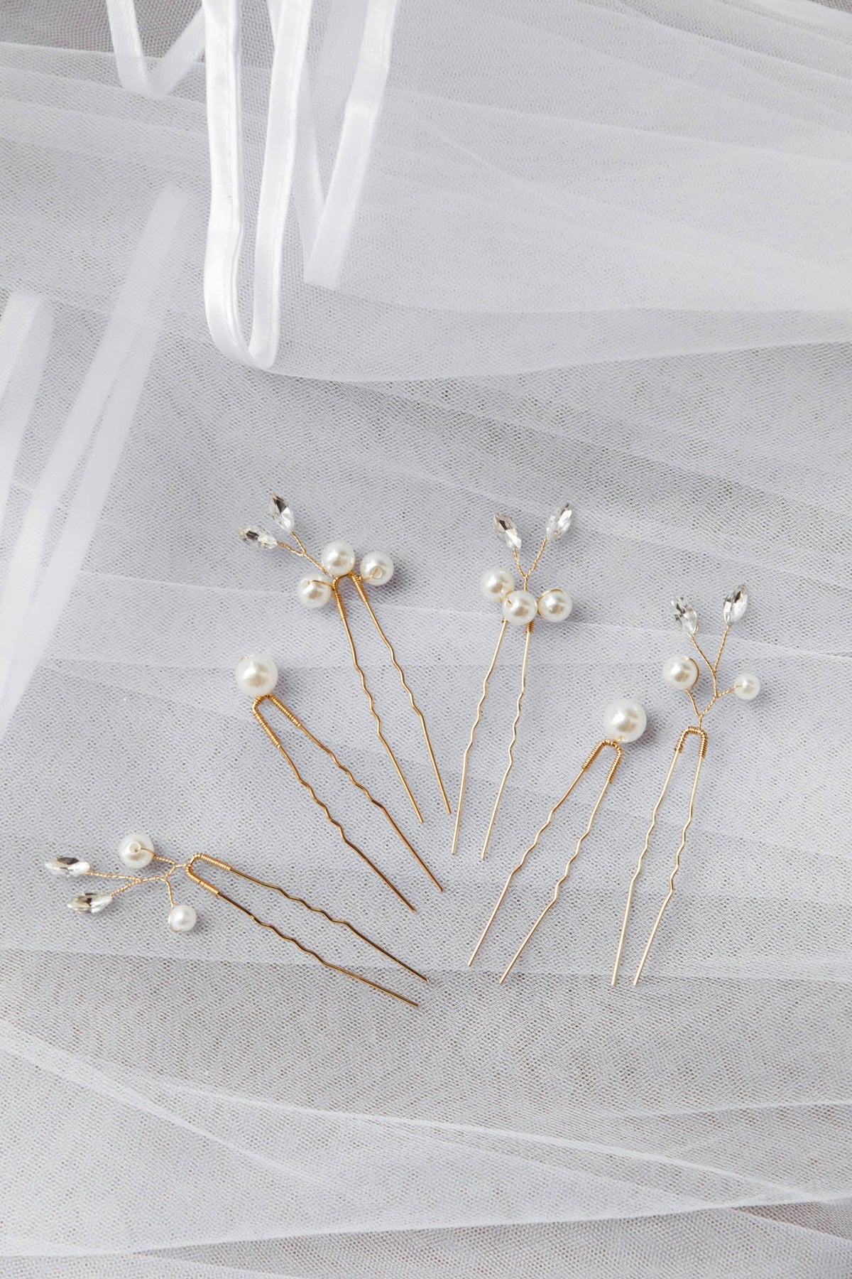 Presley Pearl Hair Pins Gold