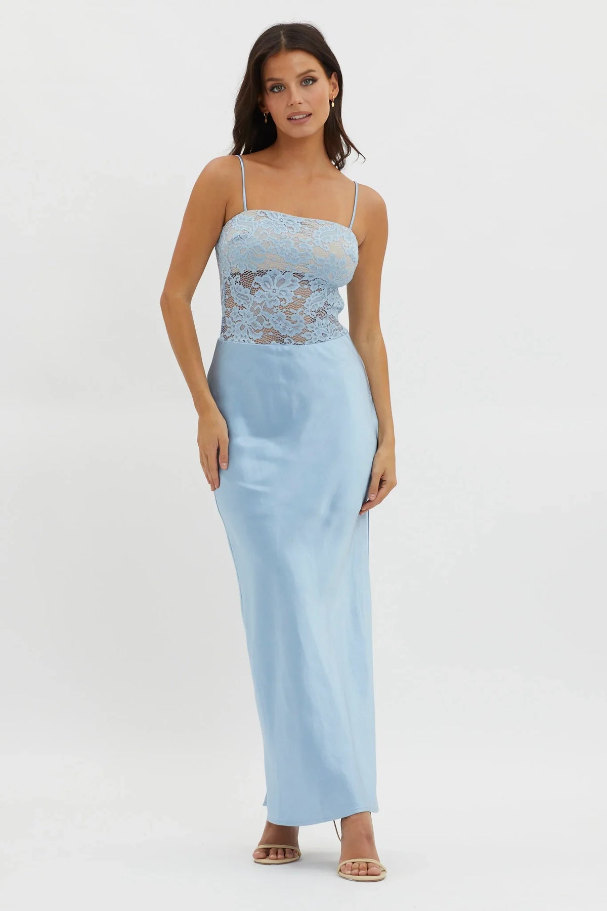 Moon Magic Floral Bodice Dress Blue