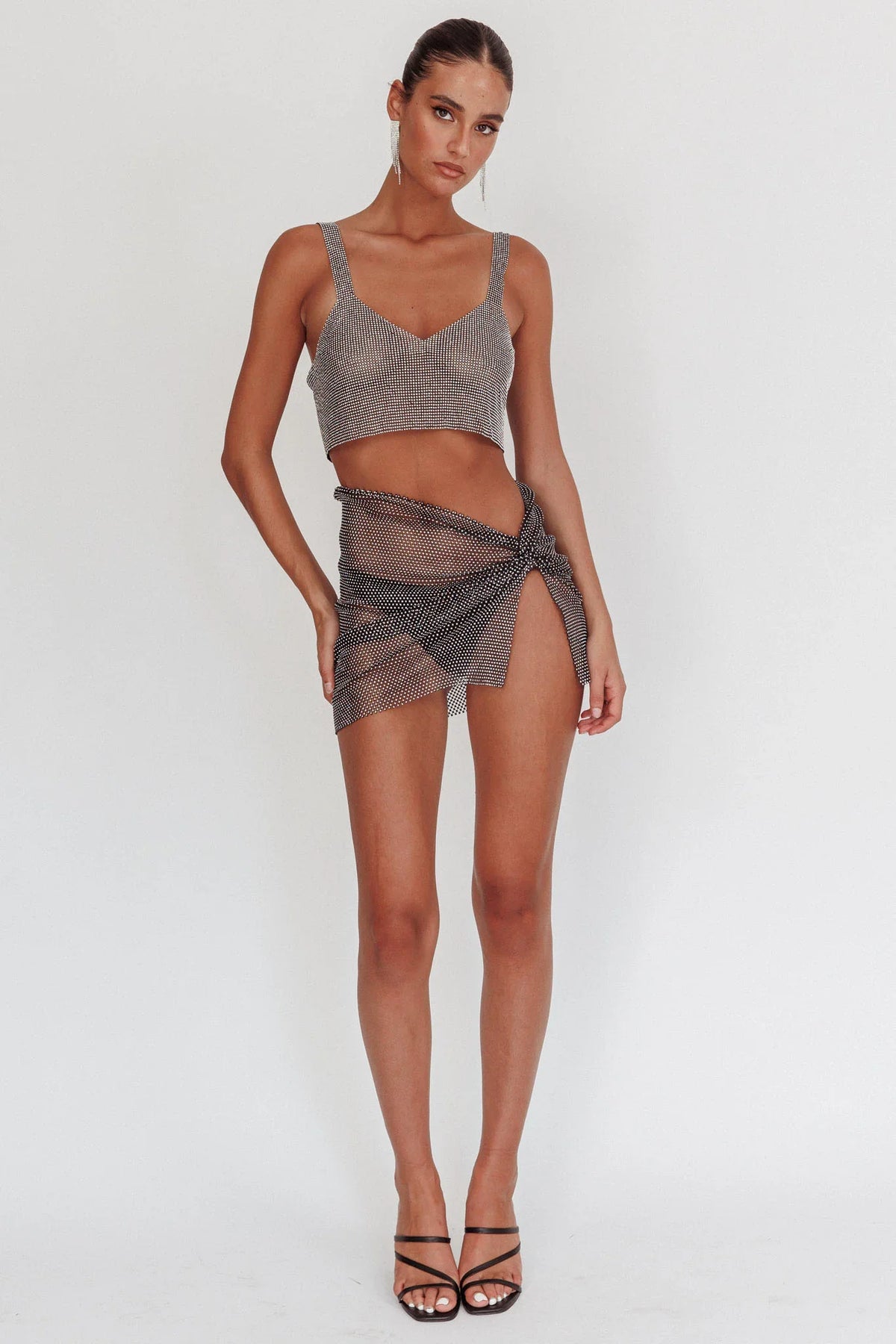 Lumina Diamante Crop Top Black