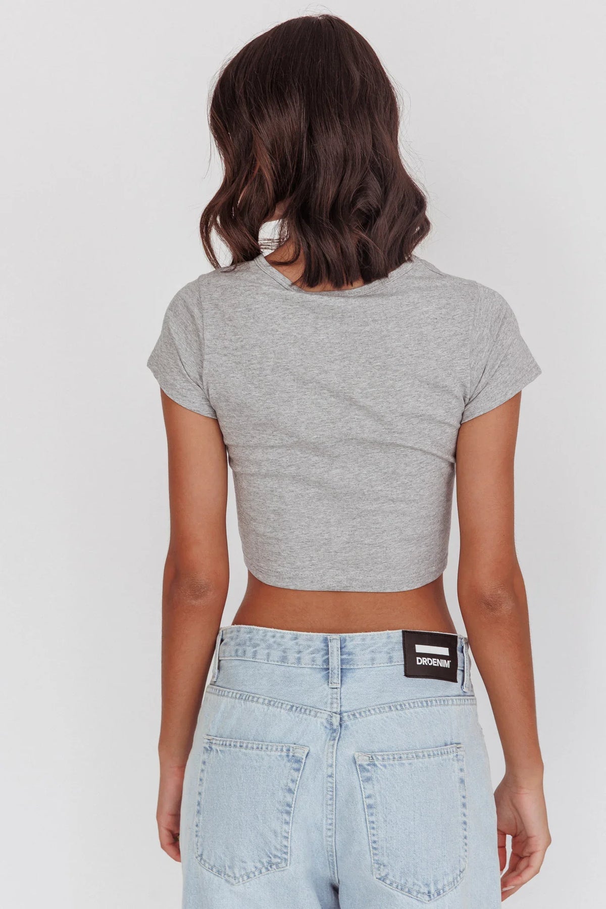 Olly Cropped Baby Tee Grey