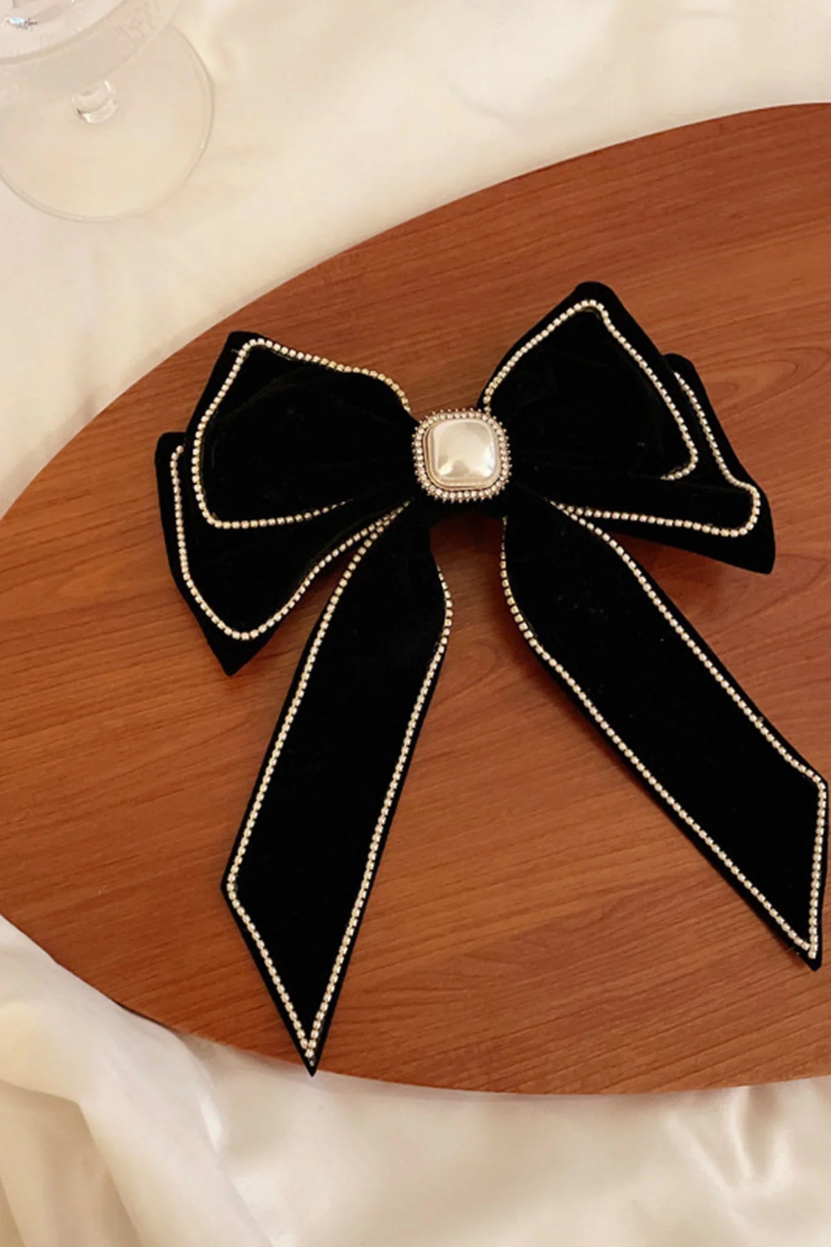Evie Bow Hairclip Black