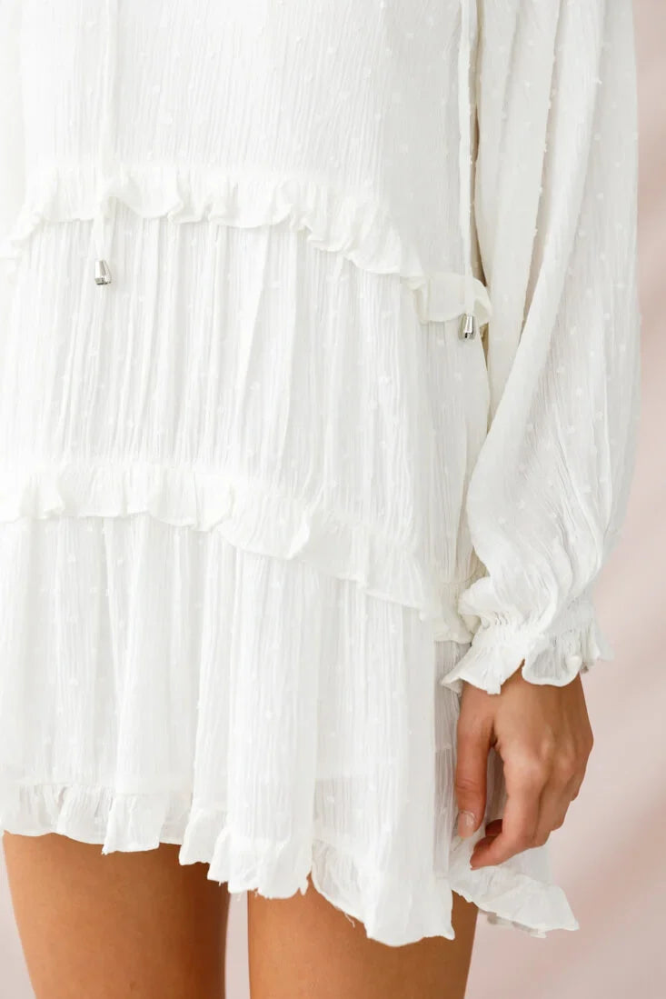 Pollyanna Tiered Swing Dress White