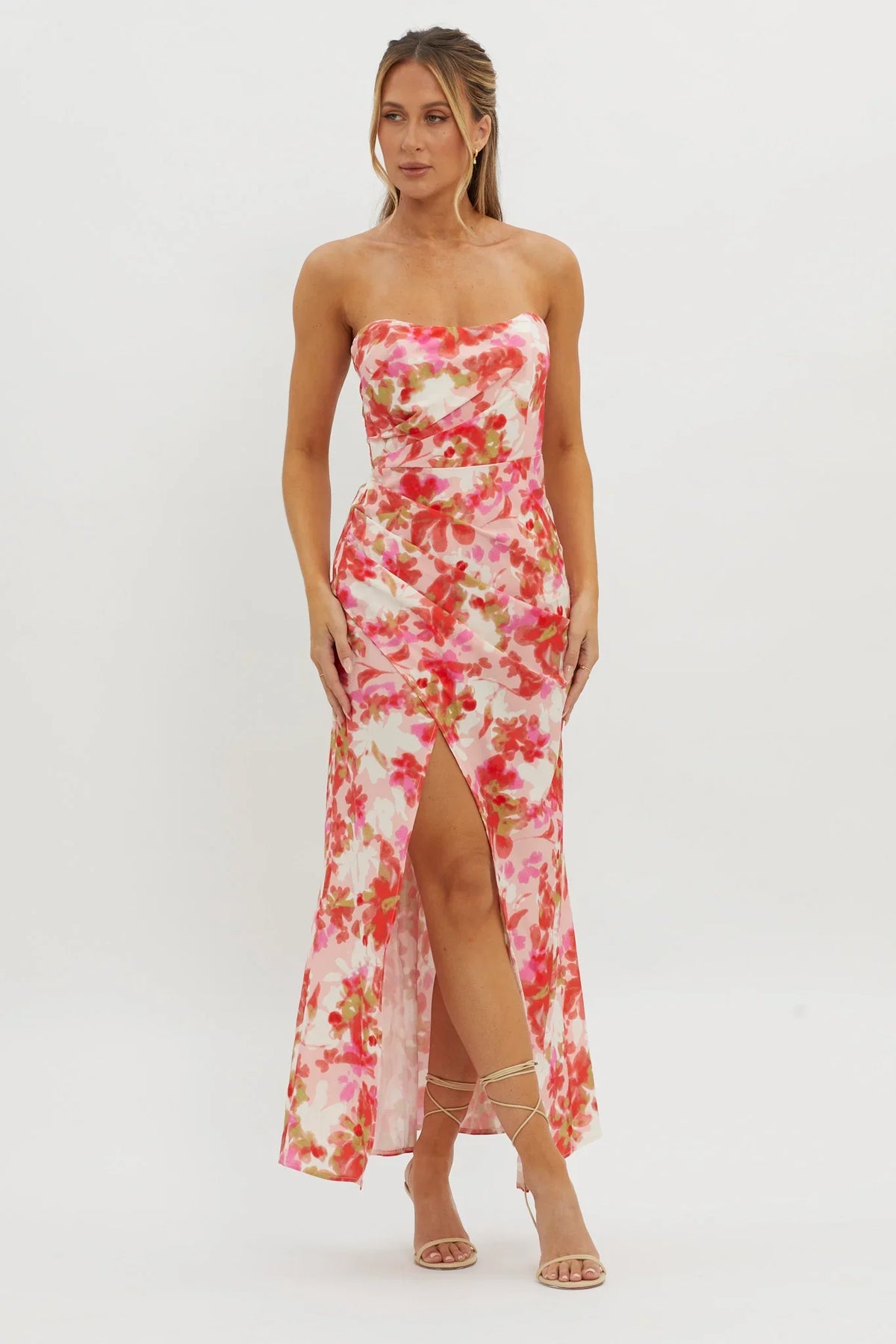 Marianna Twist Back Maxi Dress Pink