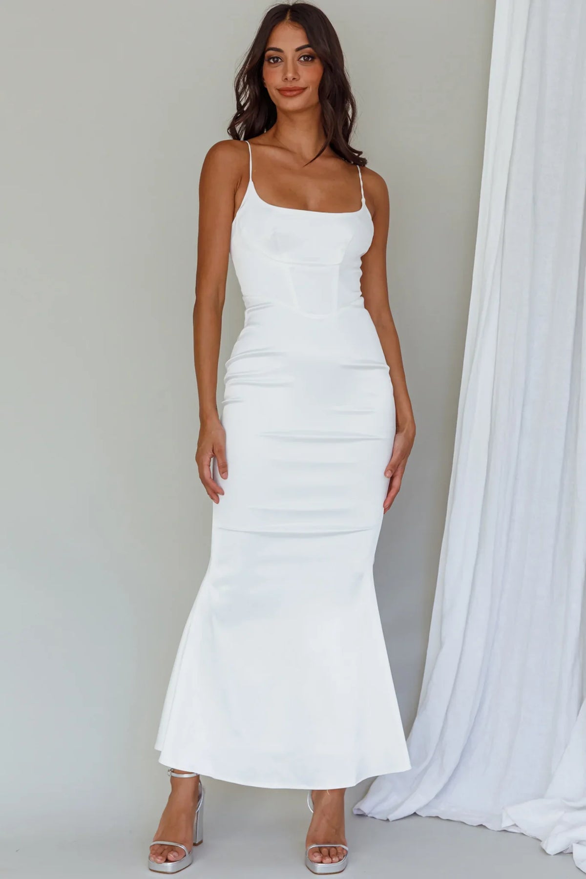 Moon Rising Mermaid Maxi Dress White