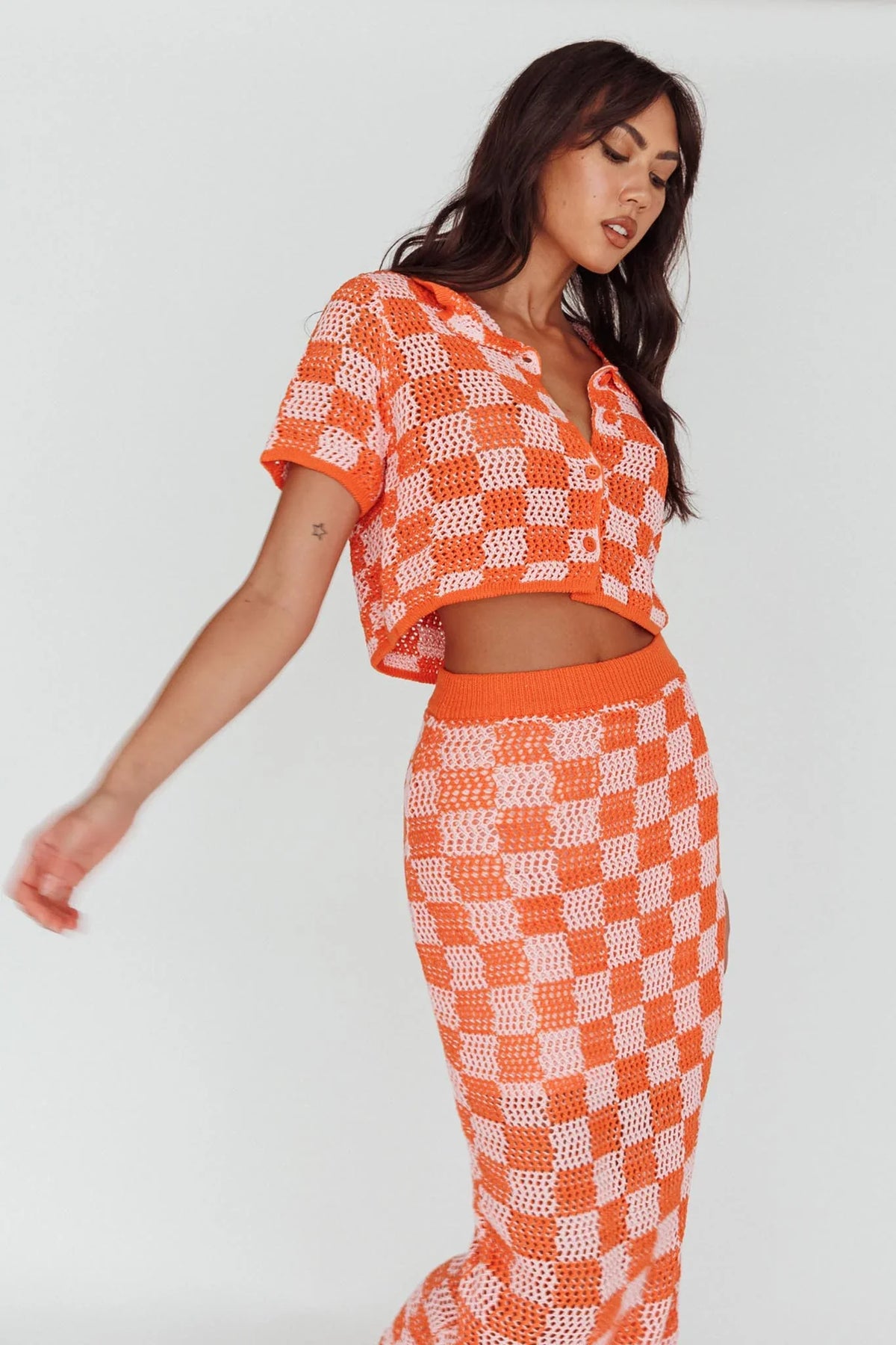Byron Bay Crochet Maxi Skirt Sunset