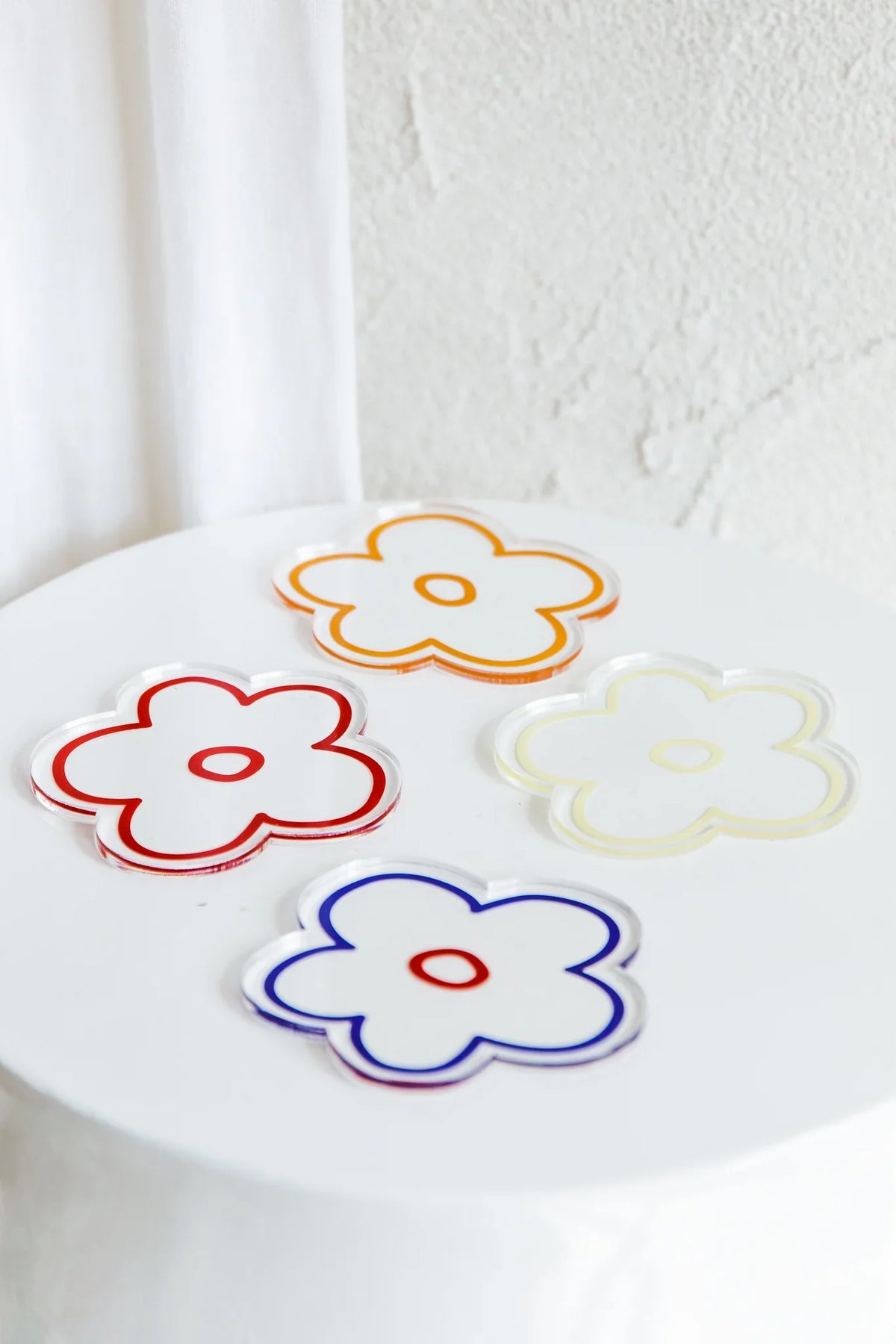Flower Feeling 4pc Acrylic Coaster Set