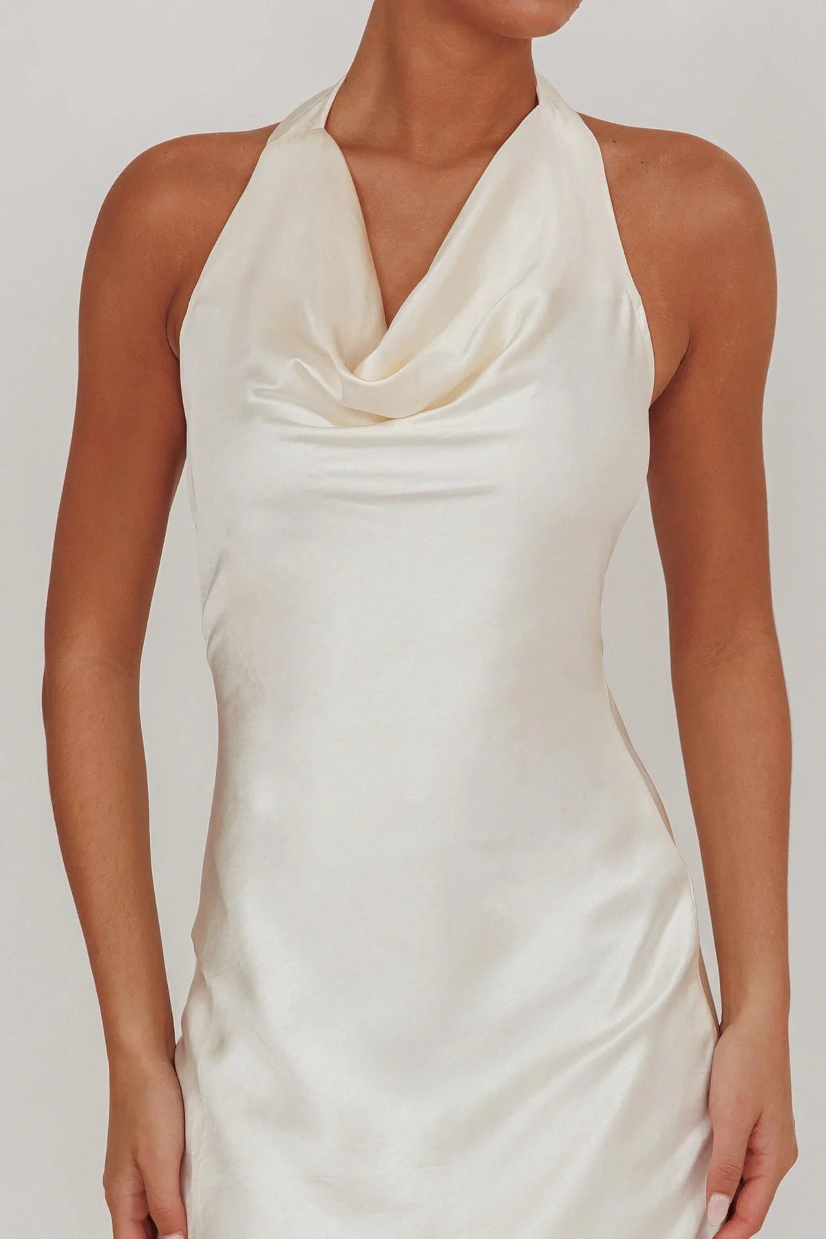 Element Halterneck Maxi Dress Champagne