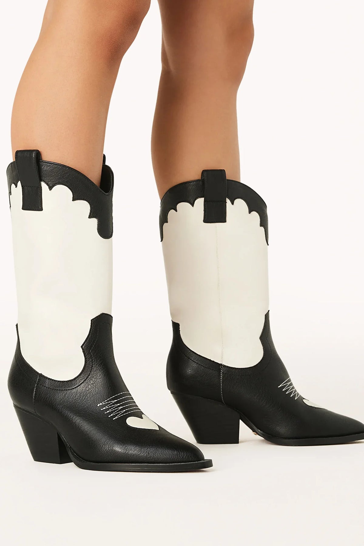 BiLLiNi Adaline Western Boots Black/Ivory