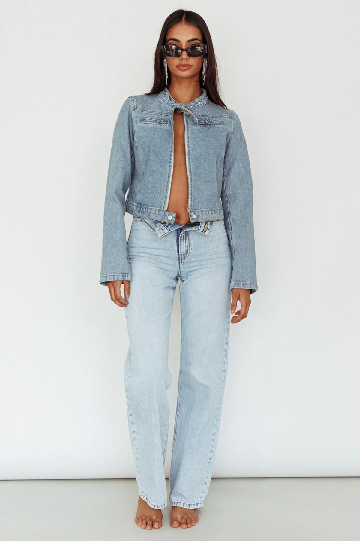 Girona Zipper Jacket Light Denim