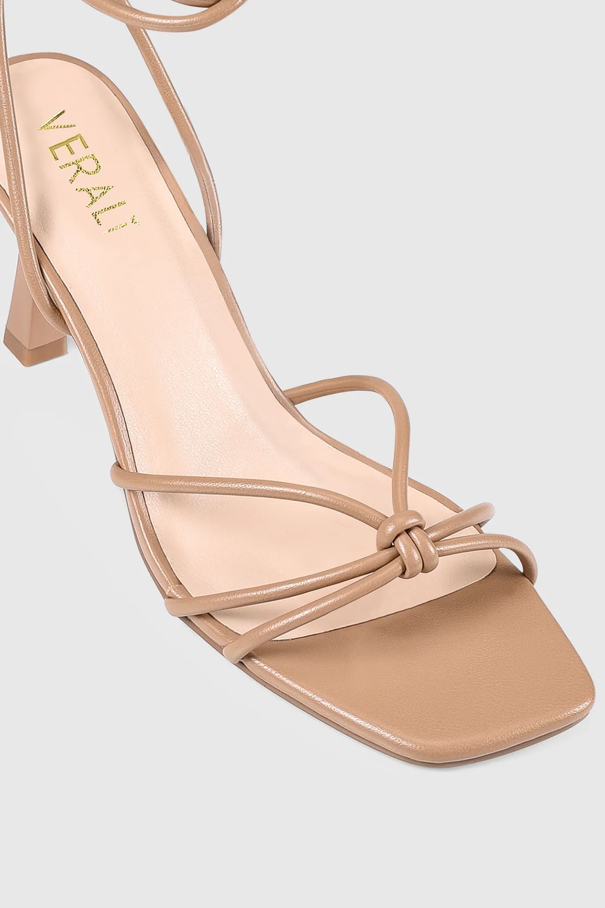 VERALi Peachy Stiletto Sandals Dark Camel Smooth