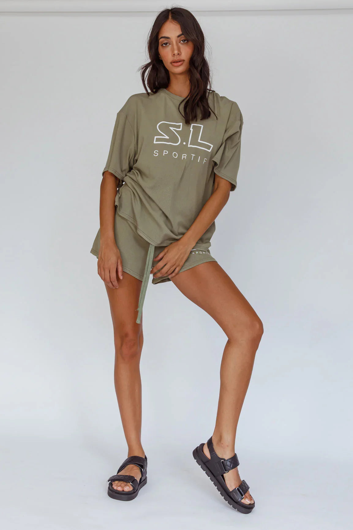 On Track SL Logo Shorts Khaki
