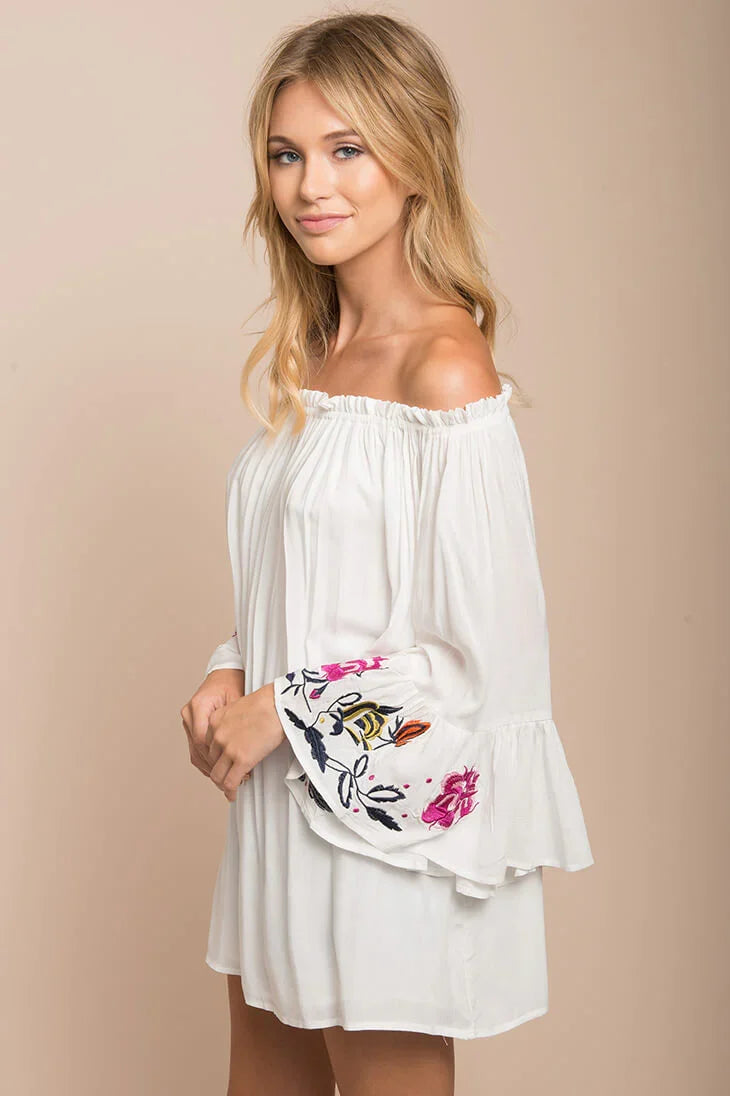 Chella Throwback Floral Tunic White