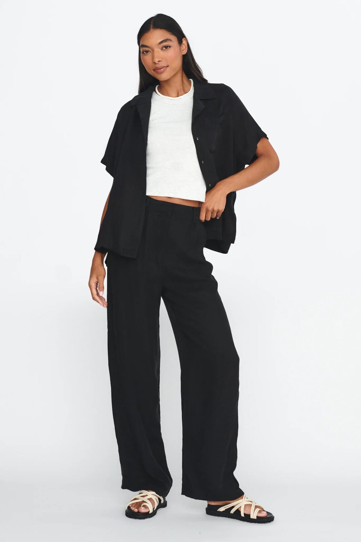 Dodie Straight Leg Trouser Pants Black
