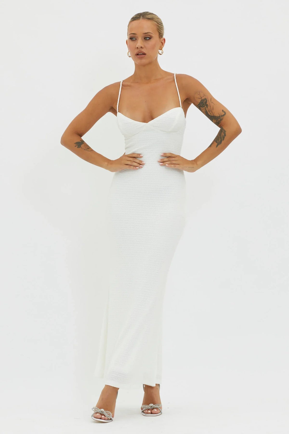 Lennox Elastic Back Bodycon Dress White
