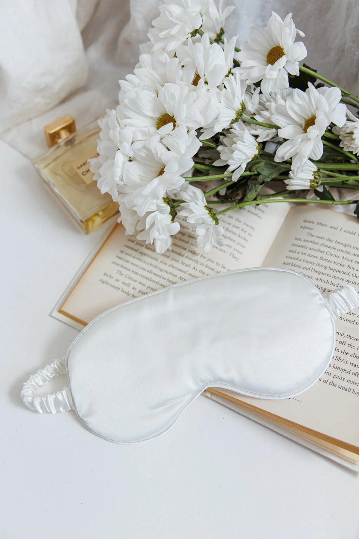 Sweet Dreams Satin Eye Mask White