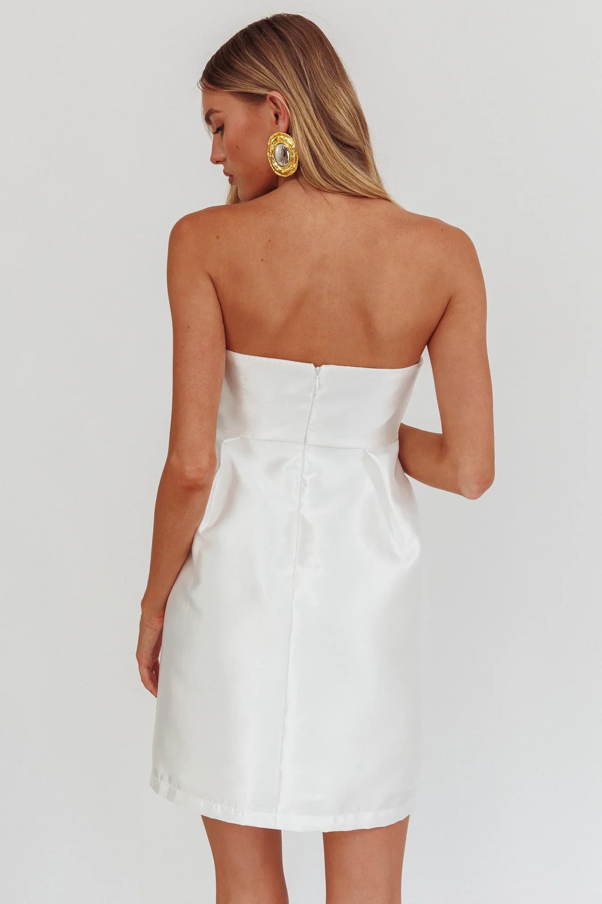 Waylon Double Bow Mini Dress Off White